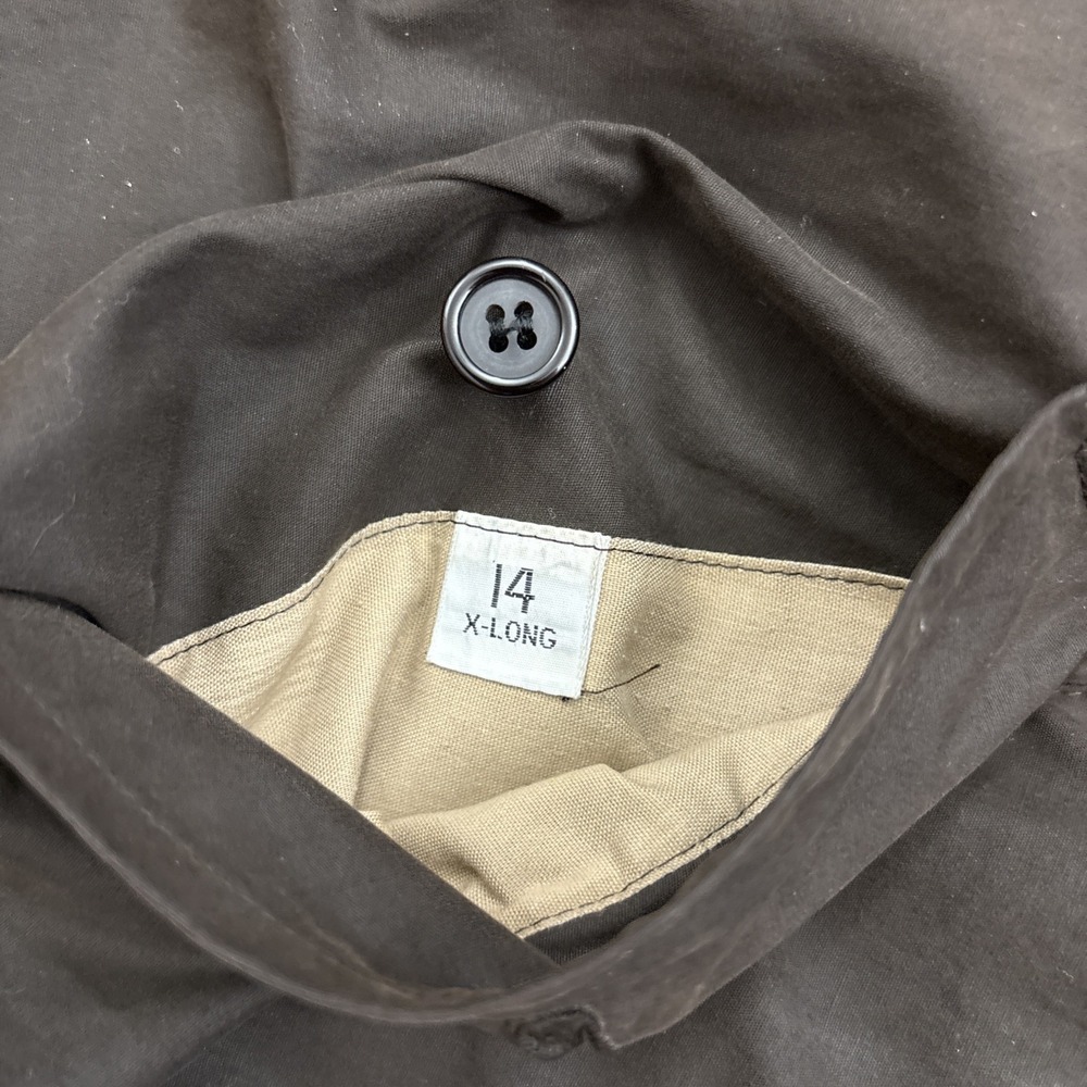 Burberry Trench Coat Women Vintage Wool Dark Brown Size 14 X-Long - Picture 15 of 16